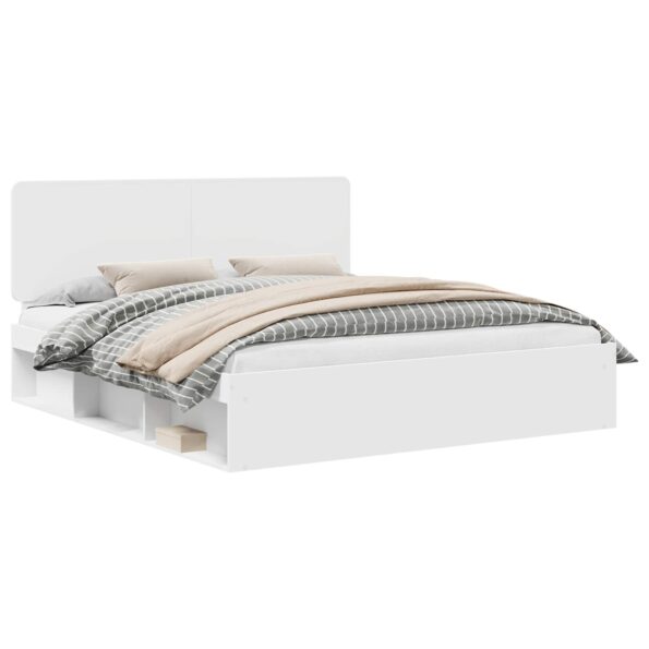 vidaXL Rám postele Biela 200 x 200 cm Masívne borovicové drevo – Obrázok 2