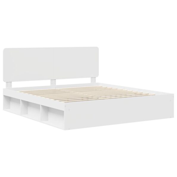vidaXL Rám postele Biela 200 x 200 cm Masívne borovicové drevo – Obrázok 4