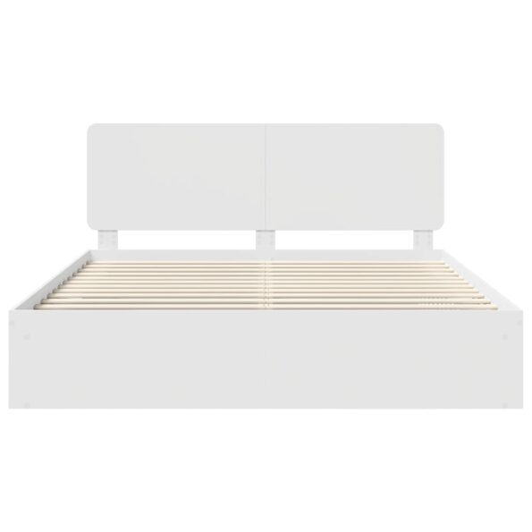 vidaXL Rám postele Biela 200 x 200 cm Masívne borovicové drevo – Obrázok 7