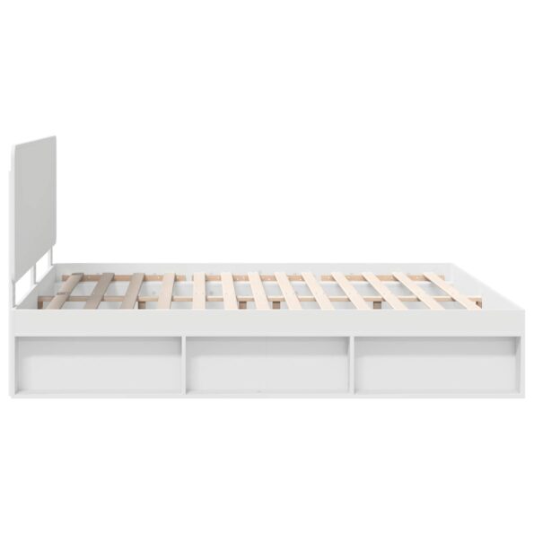vidaXL Rám postele Biela 200 x 200 cm Masívne borovicové drevo – Obrázok 8