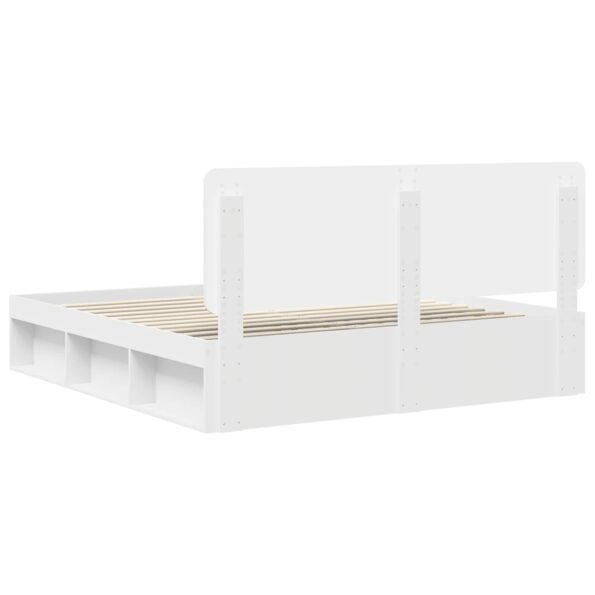 vidaXL Rám postele Biela 200 x 200 cm Masívne borovicové drevo – Obrázok 9