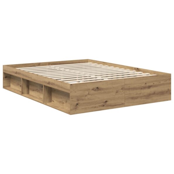 vidaXL Rám postele s čelnou doskou Remeselnícky dub 150 x 200 cm – Obrázok 5