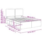 vidaXL Rám postele Hnedý dub 140 x 200 cm Masívne borovicové drevo – Obrázok 13