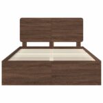 vidaXL Rám postele Hnedý dub 140 x 200 cm Masívne borovicové drevo – Obrázok 7