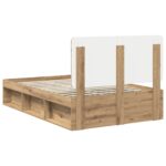 vidaXL Rám postele s čelnou doskou Remeselnícky dub 120 x 200 cm – Obrázok 9