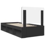 vidaXL Rám postele Čierna 100 x 200 cm Masívne borovicové drevo – Obrázok 9