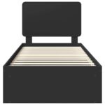 vidaXL Rám postele Čierna 90 x 200 cm Masívne borovicové drevo – Obrázok 7