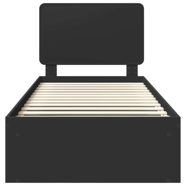 vidaXL Rám postele Čierna 90 x 200 cm Masívne borovicové drevo – Obrázok 7