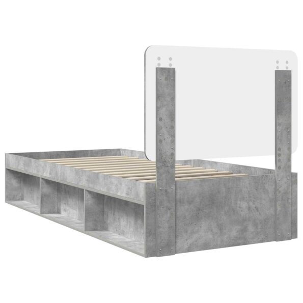 vidaXL Rám postele Betónová šedá 90 x 190 cm Masívne borovicové drevo – Obrázok 9