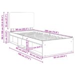 vidaXL Rám postele Dymová dub 90 x 190 cm Masívne borovicové drevo – Obrázok 13