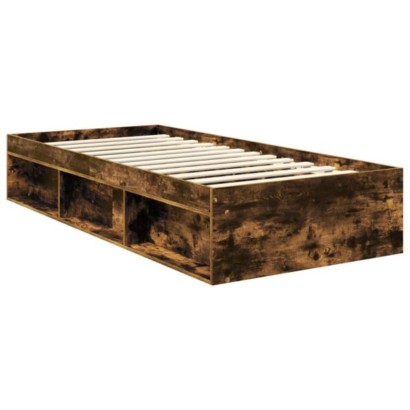 vidaXL Rám postele Dymová dub 90 x 190 cm Masívne borovicové drevo – Obrázok 5