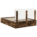 vidaXL Rám postele Dymová dub 160 x 200 cm Inžinierske drevo – Obrázok 10