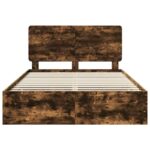 vidaXL Rám postele Dymová dub 160 x 200 cm Inžinierske drevo – Obrázok 8