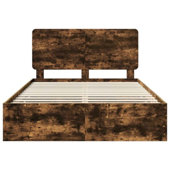 vidaXL Rám postele Dymová dub 160 x 200 cm Inžinierske drevo – Obrázok 8