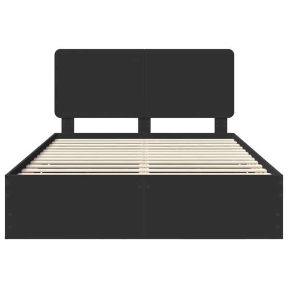 vidaXL Rám postele so zásuvkou Čierna 140 x 200 cm Inžinierske drevo – Obrázok 8