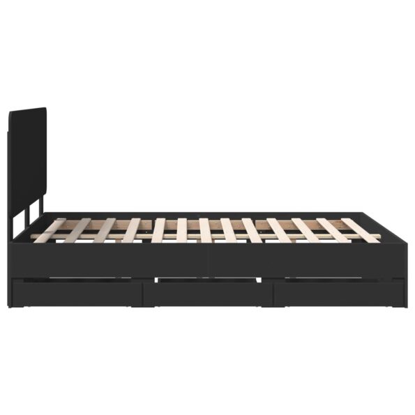 vidaXL Rám postele so zásuvkou Čierna 140 x 200 cm Inžinierske drevo – Obrázok 9