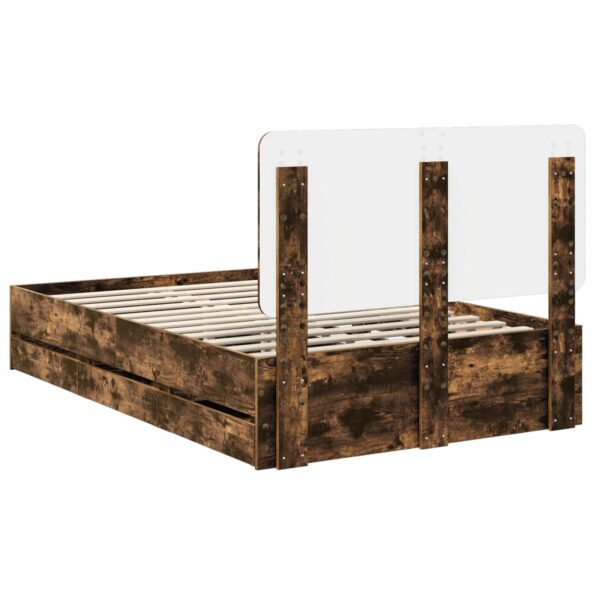 vidaXL Rám postele Dymová dub 120 x 190 cm Inžinierske drevo – Obrázok 10
