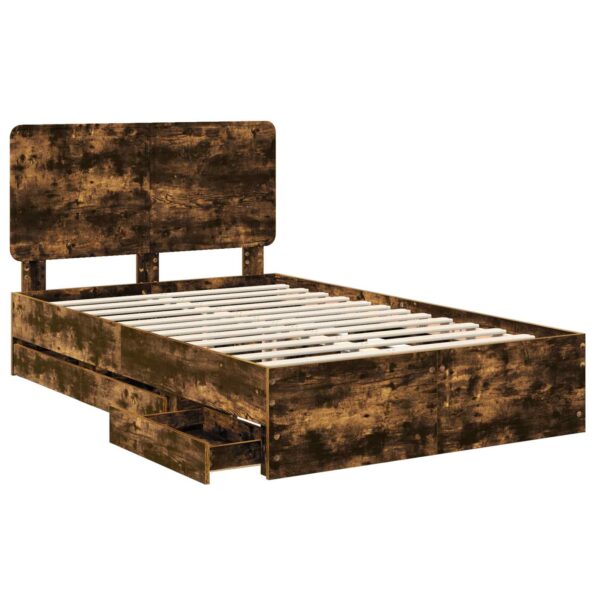 vidaXL Rám postele Dymová dub 120 x 190 cm Inžinierske drevo – Obrázok 5