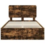 vidaXL Rám postele Dymová dub 120 x 190 cm Inžinierske drevo – Obrázok 8