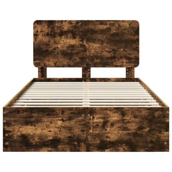 vidaXL Rám postele Dymová dub 120 x 190 cm Inžinierske drevo – Obrázok 8