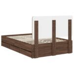 vidaXL Rám postele Hnedý dub 120 x 190 cm Inžinierske drevo – Obrázok 10
