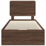 vidaXL Rám postele Hnedý dub 100 x 200 cm Inžinierske drevo – Obrázok 8