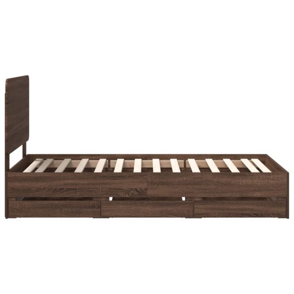 vidaXL Rám postele Hnedý dub 100 x 200 cm Inžinierske drevo – Obrázok 9
