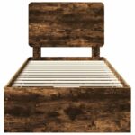 vidaXL Rám postele Dymová dub 90 x 190 cm Inžinierske drevo – Obrázok 8