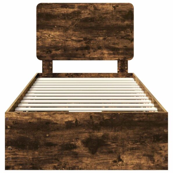 vidaXL Rám postele Dymová dub 90 x 190 cm Inžinierske drevo – Obrázok 8