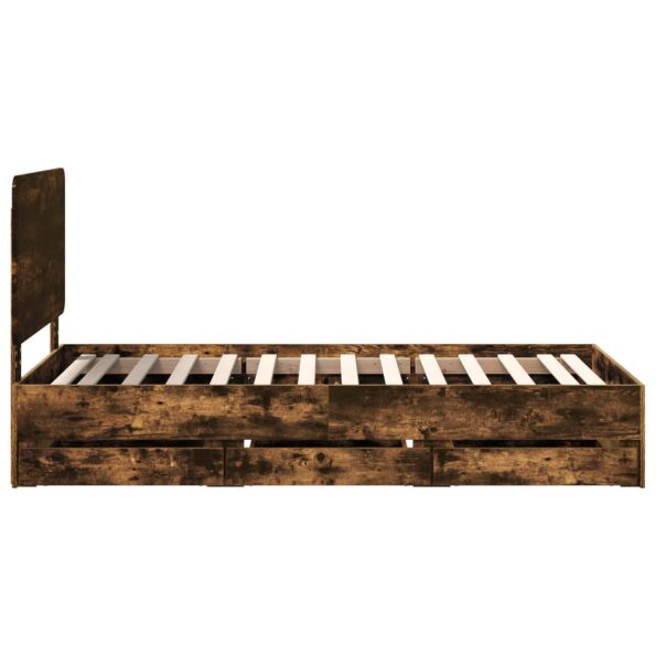 vidaXL Rám postele Dymová dub 90 x 190 cm Inžinierske drevo – Obrázok 9
