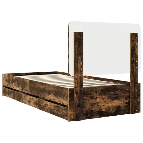 vidaXL Rám postele Dymová dub 90 x 200 cm Inžinierske drevo – Obrázok 10