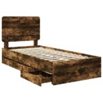 vidaXL Rám postele Dymová dub 90 x 200 cm Inžinierske drevo – Obrázok 5