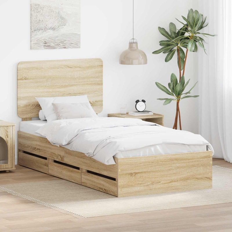 3412646_1.jpg vidaXL Rám postele Sonoma dub 75 x 190 cm Inžinierske drevo – Obrázok 1