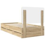 vidaXL Rám postele Sonoma dub 75 x 190 cm Inžinierske drevo – Obrázok 10