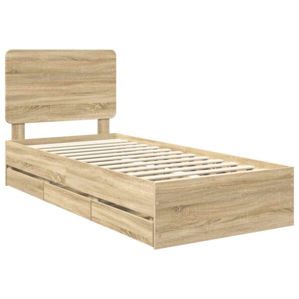 vidaXL Rám postele Sonoma dub 75 x 190 cm Inžinierske drevo – Obrázok 4