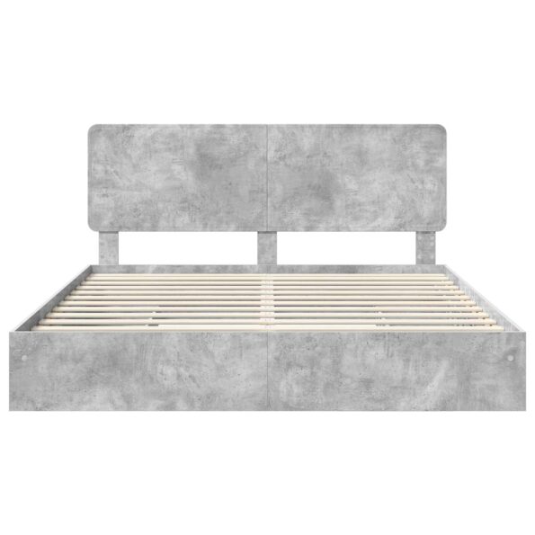 vidaXL Úložná posteľ Betónová šedá 200 x 200 cm Kompozitné drevo – Obrázok 8