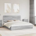 vidaXL Úložná posteľ Sivý Sonoma 180 x 200 cm Kompozitné drevo