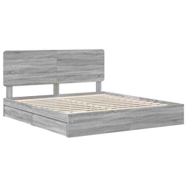 vidaXL Úložná posteľ Sivý Sonoma 180 x 200 cm Kompozitné drevo – Obrázok 4