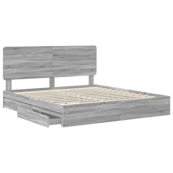 vidaXL Úložná posteľ Sivý Sonoma 180 x 200 cm Kompozitné drevo – Obrázok 5