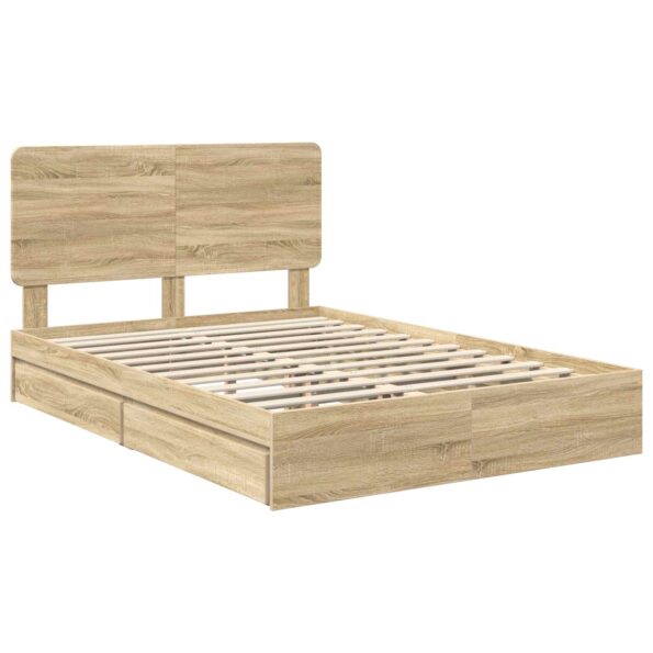vidaXL Úložná posteľ Sonoma dub 160 x 200 cm Kompozitné drevo – Obrázok 4