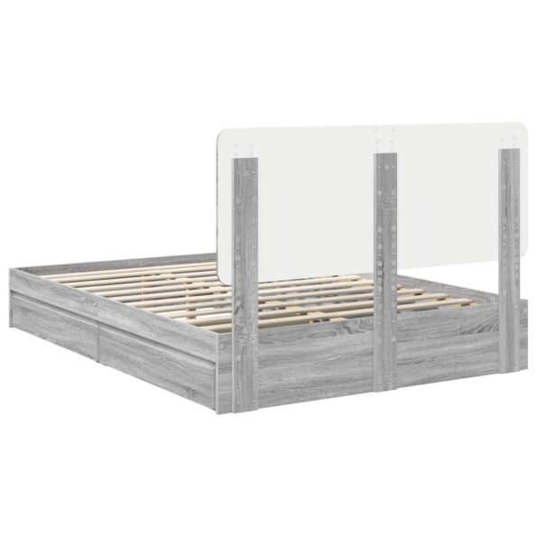 vidaXL Úložná posteľ Sivý Sonoma 160 x 200 cm Kompozitné drevo – Obrázok 10