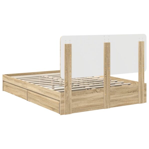 vidaXL Úložná posteľ Sonoma dub 150 x 200 cm Kompozitné drevo – Obrázok 10