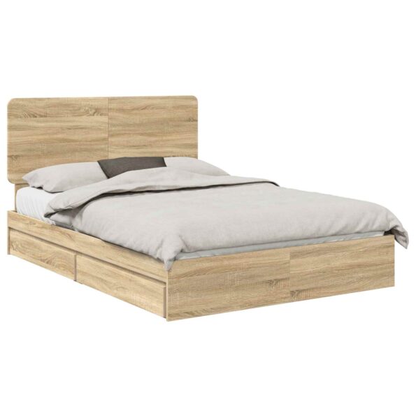 vidaXL Úložná posteľ Sonoma dub 150 x 200 cm Kompozitné drevo – Obrázok 2