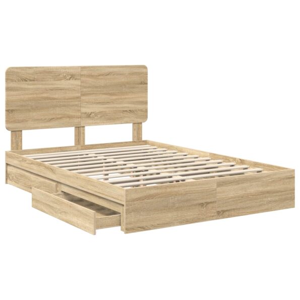 vidaXL Úložná posteľ Sonoma dub 150 x 200 cm Kompozitné drevo – Obrázok 5
