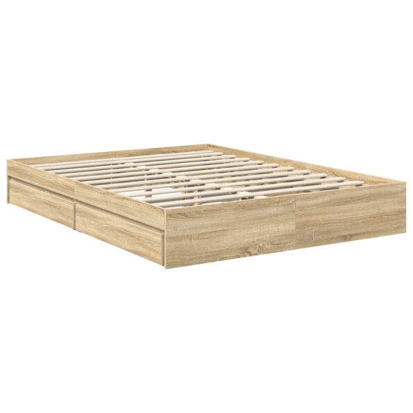 vidaXL Úložná posteľ Sonoma dub 150 x 200 cm Kompozitné drevo – Obrázok 6
