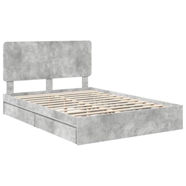 vidaXL Úložná posteľ Betónová šedá 150 x 200 cm Kompozitné drevo – Obrázok 4