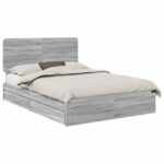 vidaXL Úložná posteľ Sivý Sonoma 150 x 200 cm Kompozitné drevo – Obrázok 2