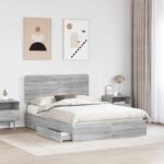vidaXL Úložná posteľ Sivý Sonoma 150 x 200 cm Kompozitné drevo – Obrázok 3