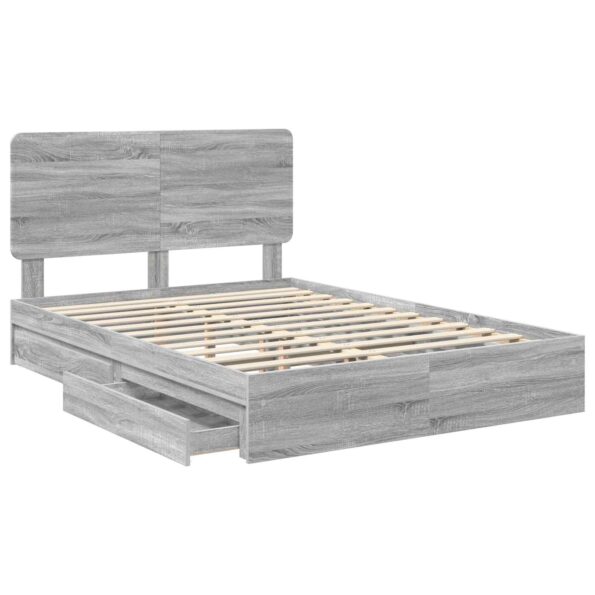 vidaXL Úložná posteľ Sivý Sonoma 150 x 200 cm Kompozitné drevo – Obrázok 5