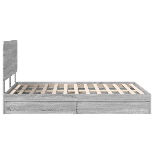 vidaXL Úložná posteľ Sivý Sonoma 150 x 200 cm Kompozitné drevo – Obrázok 9